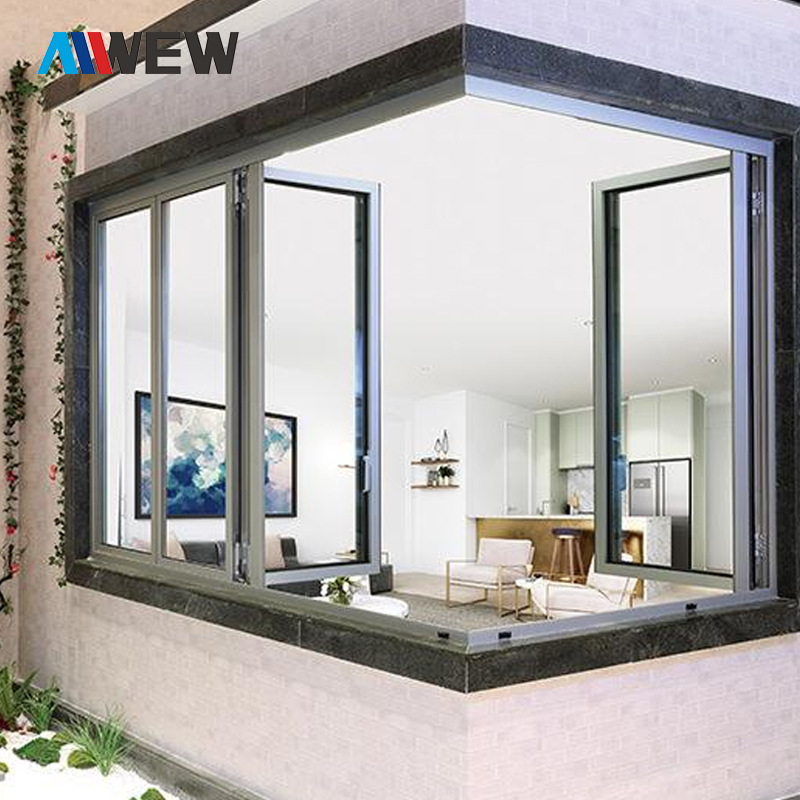 阿尔维门窗断桥铝合金折叠窗v型咖啡厅厨房餐厅奶茶水吧阳台窗