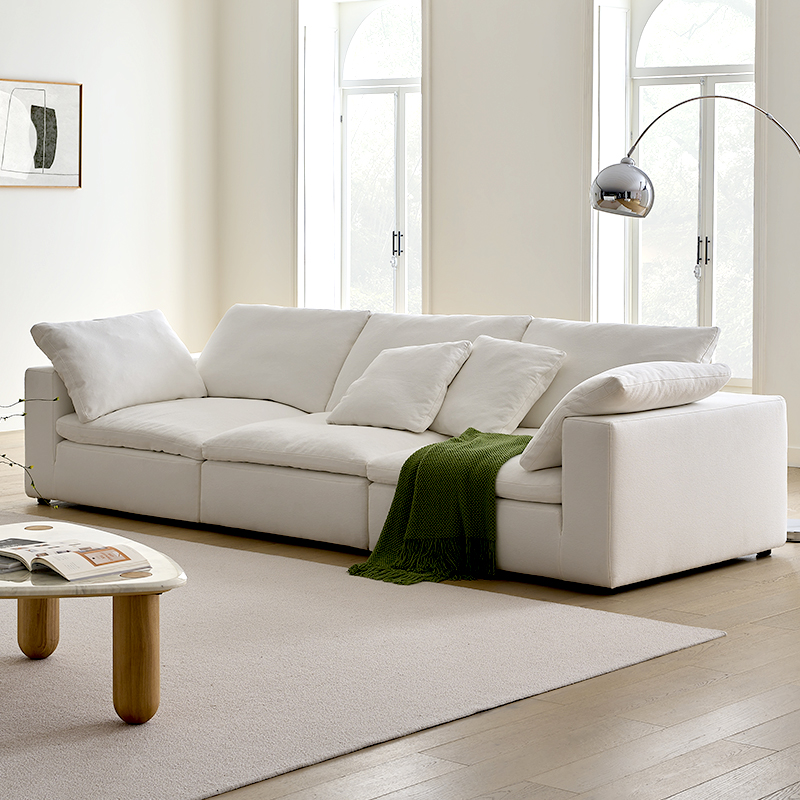 hf2xcloud 云沙发客厅羽绒布艺沙发意式极简网红现代简约棉麻2024