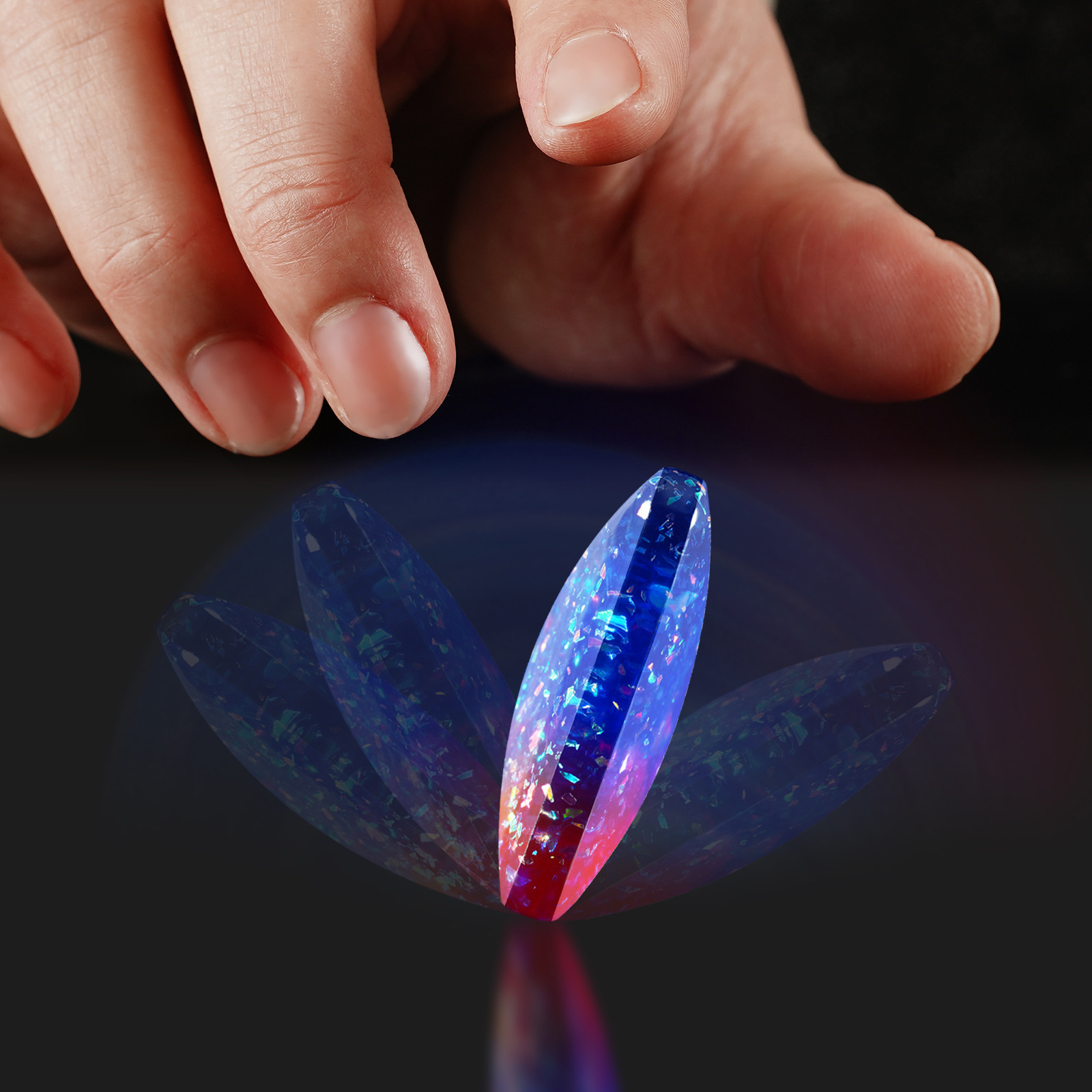 Amazon Hot Flipo Flip Gems Fingertip Gyro Desktop Kinetic Energy Vent Pressure Reduction Toy Black Technology