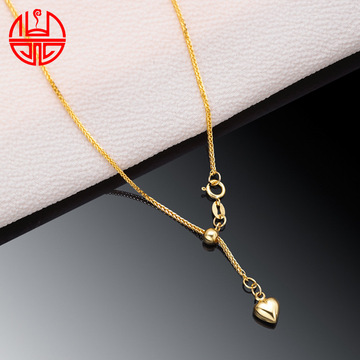 厂家直批18k金项链可调节肖邦链彩金黄金玫瑰金项链吊坠配链au750