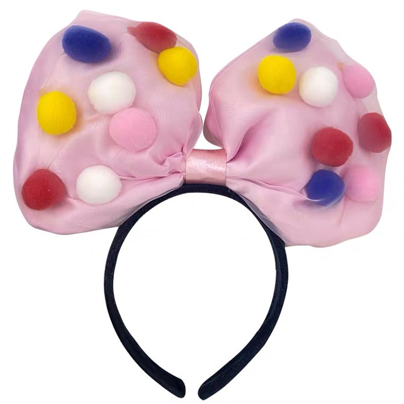 Amusement Park Headband Colorful Ball Exaggerated Big Bowknot Headband Headdress