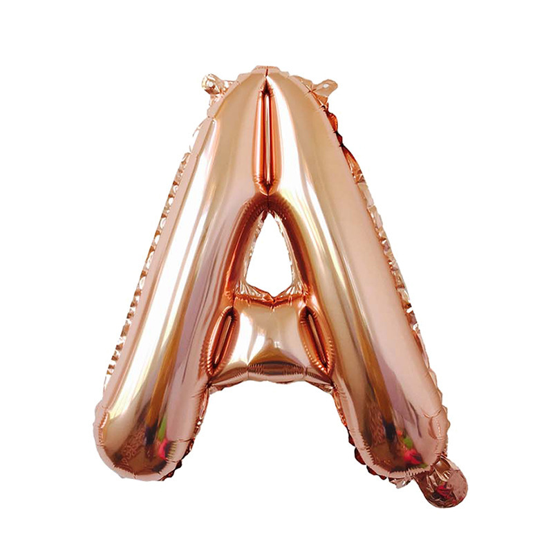 Imitation American Version Thin Body 16-Inch English A- Z Small Letter Balloon Birthday Wedding Celebration Wedding Room Decoration Aluminum Film Balloon Wholesale