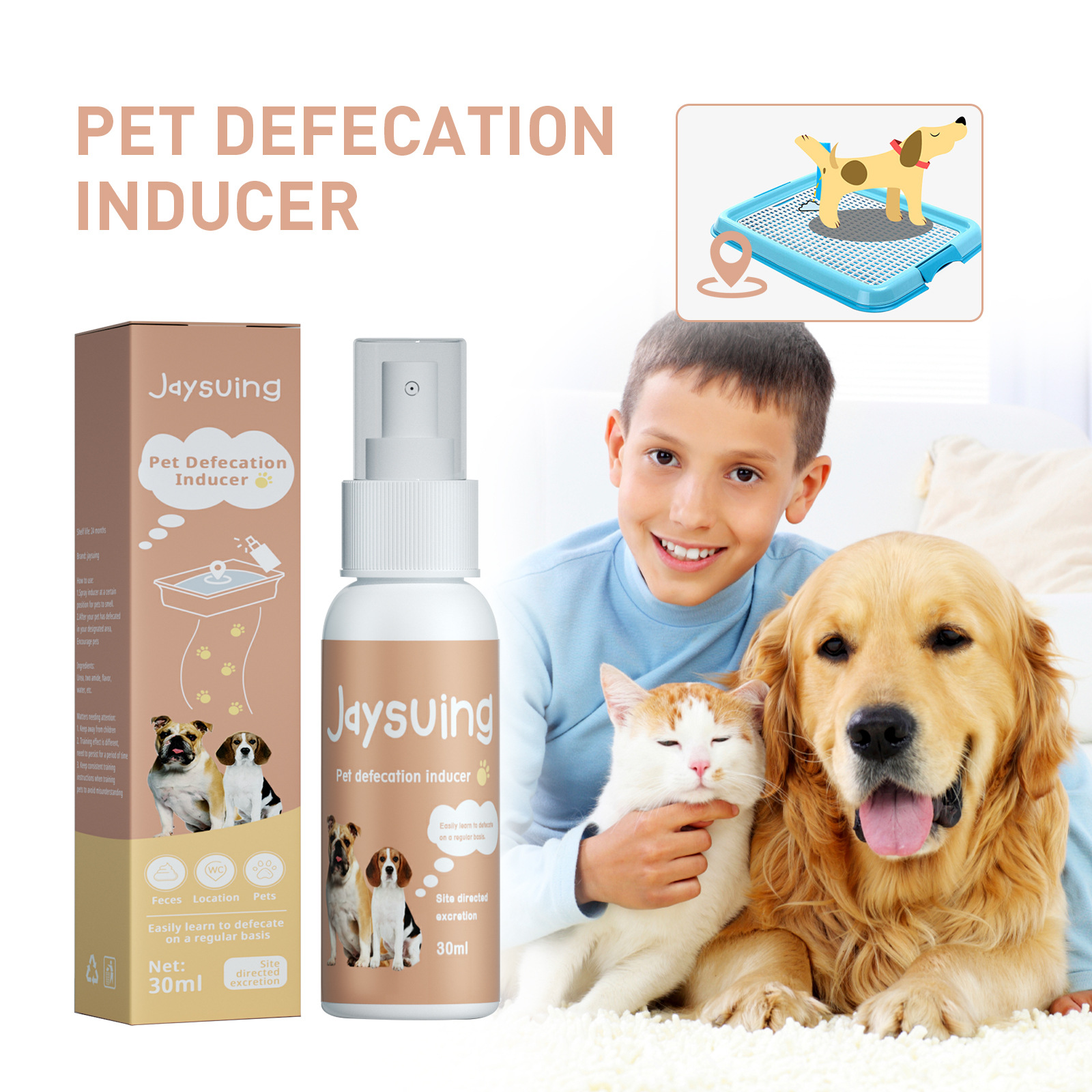 Jaysuing Pet Defecation Inducer Pet Toilet Spot Inducer Spray