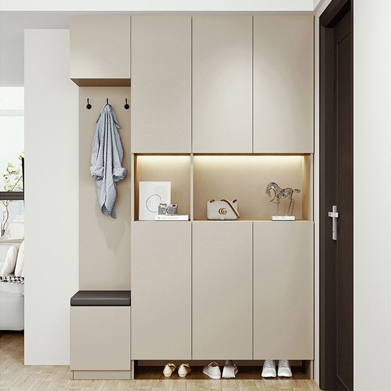入户进门鞋柜坐凳一体靠墙组合门厅衣帽柜到顶玄关柜隔断客厅