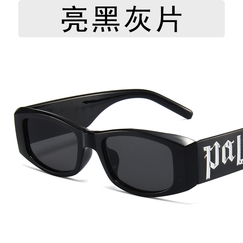 Trending on TikTok Same Style Rose Red Letter Sun Glasses Female Personality Wear Match Live Broadcast Street Shot Sunglasses Plain Face