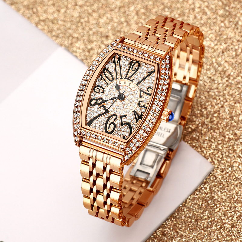 burr满钻奢华酒桶形满天星手表女抖音快手直播爆款礼物女士手表潮