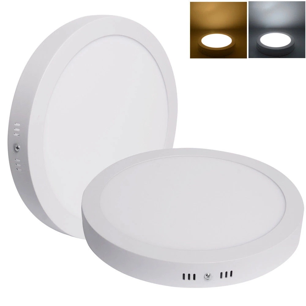 免开孔明装薄款压铸铝吸顶灯面板灯隔离宽压驱动6w 12w 18w 24w