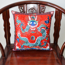 一件代发抱枕套床头靠垫礼品工艺品中式红木沙发靠垫套机绣刺绣