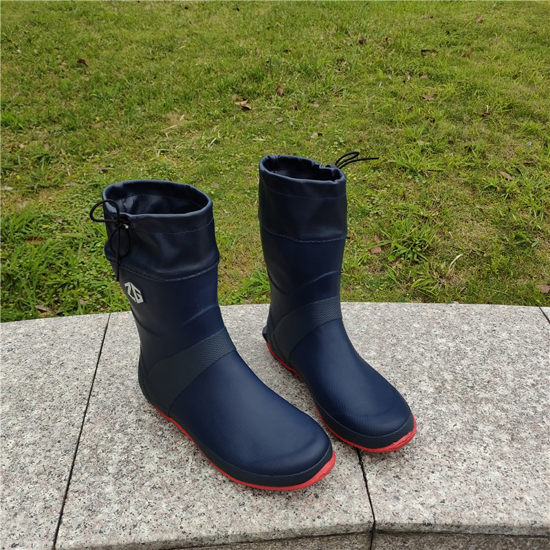 日单男女款农田靴插秧靴夏季防水雨靴中筒橡胶雨鞋轻便柔软可折叠