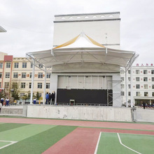 膜结构看台 学校操场遮阳棚体育馆 篮球场主席台工程张拉膜雨棚