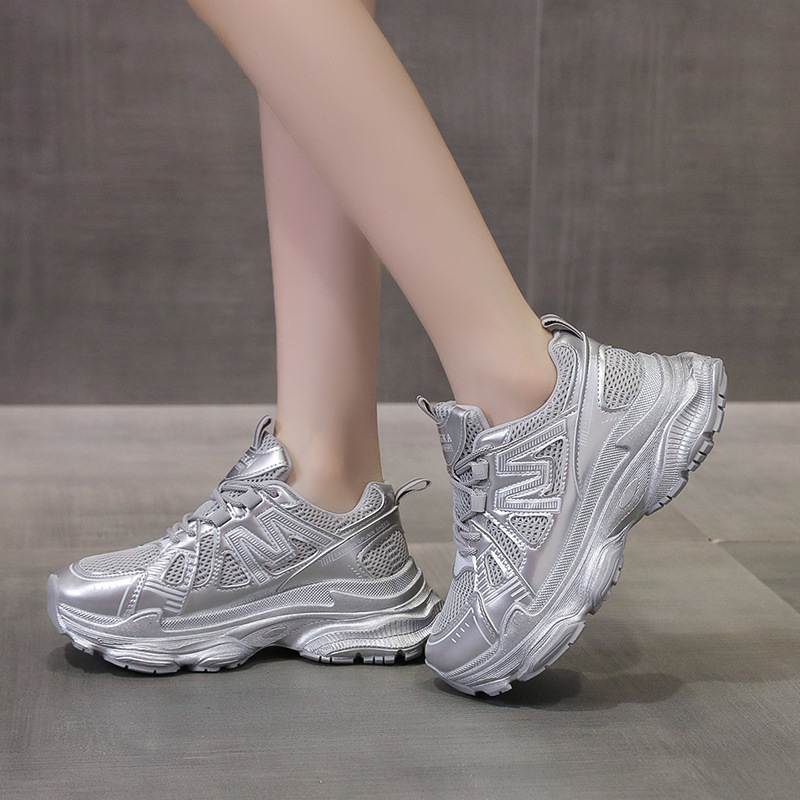 韩版爆款老爹鞋夏季学生跑步鞋增高厚底休闲百搭运动鞋超火显脚小