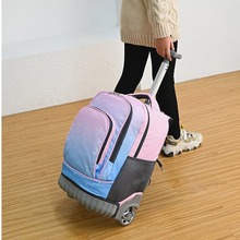 拉杆书包可拉可背双肩背包小学生初中生超大容量儿童软箱旅游