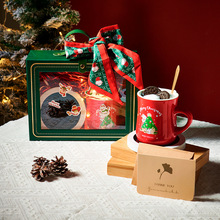 圣诞陶瓷杯创意高颜值暖暖杯圣诞礼物带勺马克杯恒温杯礼品包装