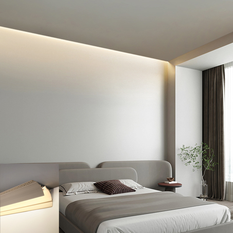 免开槽洗墙灯明装向下反光灯槽 涂鸦 米家双色智能灯带洗墙线条灯