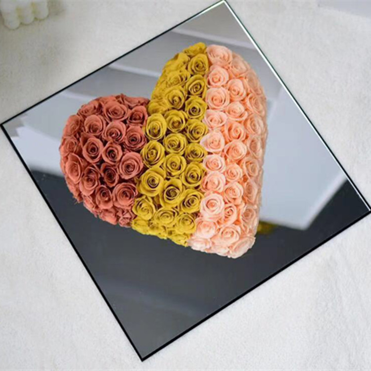 天使之心永生花玫瑰花镜面爱心成品莫兰迪渐变橙感恩节圣诞节礼物
