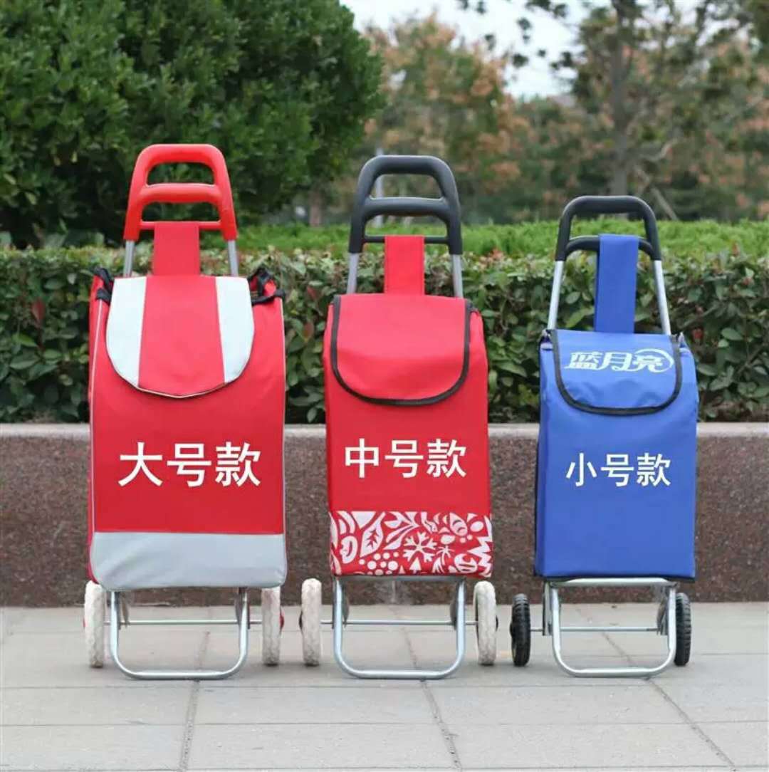 折叠小推车买菜小拉车印刷logo宣传活动礼品广告布袋两轮购物车