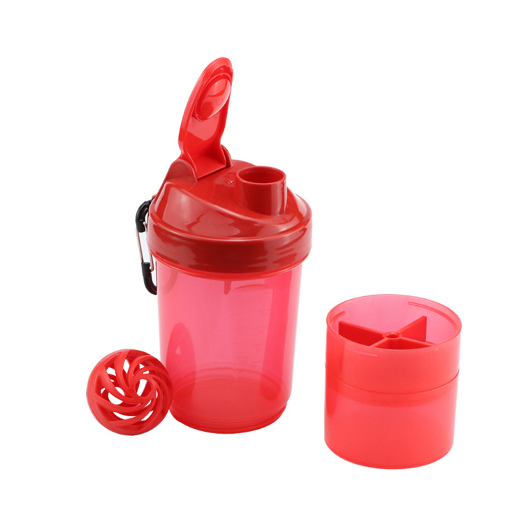 Creative Fitness Sports Shake Cup Handle Three-Layer Stirring Protein Powder Milkshake Plastic Shake Cup Can Be Customized