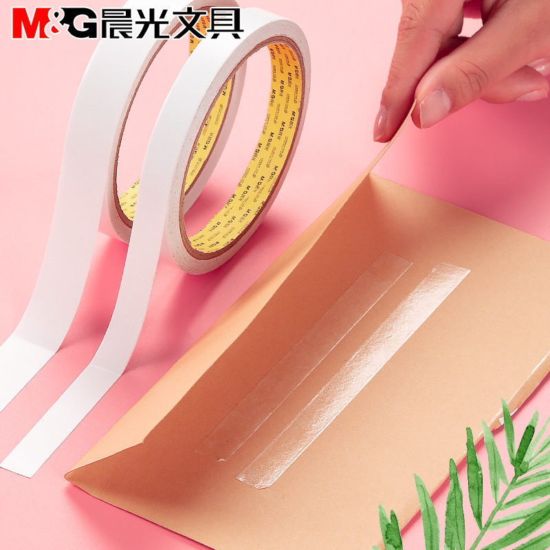 M & G Double-Sided Adhesive Tape Student Office Two-Sided Adhesive Tape Office Supplies Handmade Children Pull Tape Tissue Paper Adhesive Tape