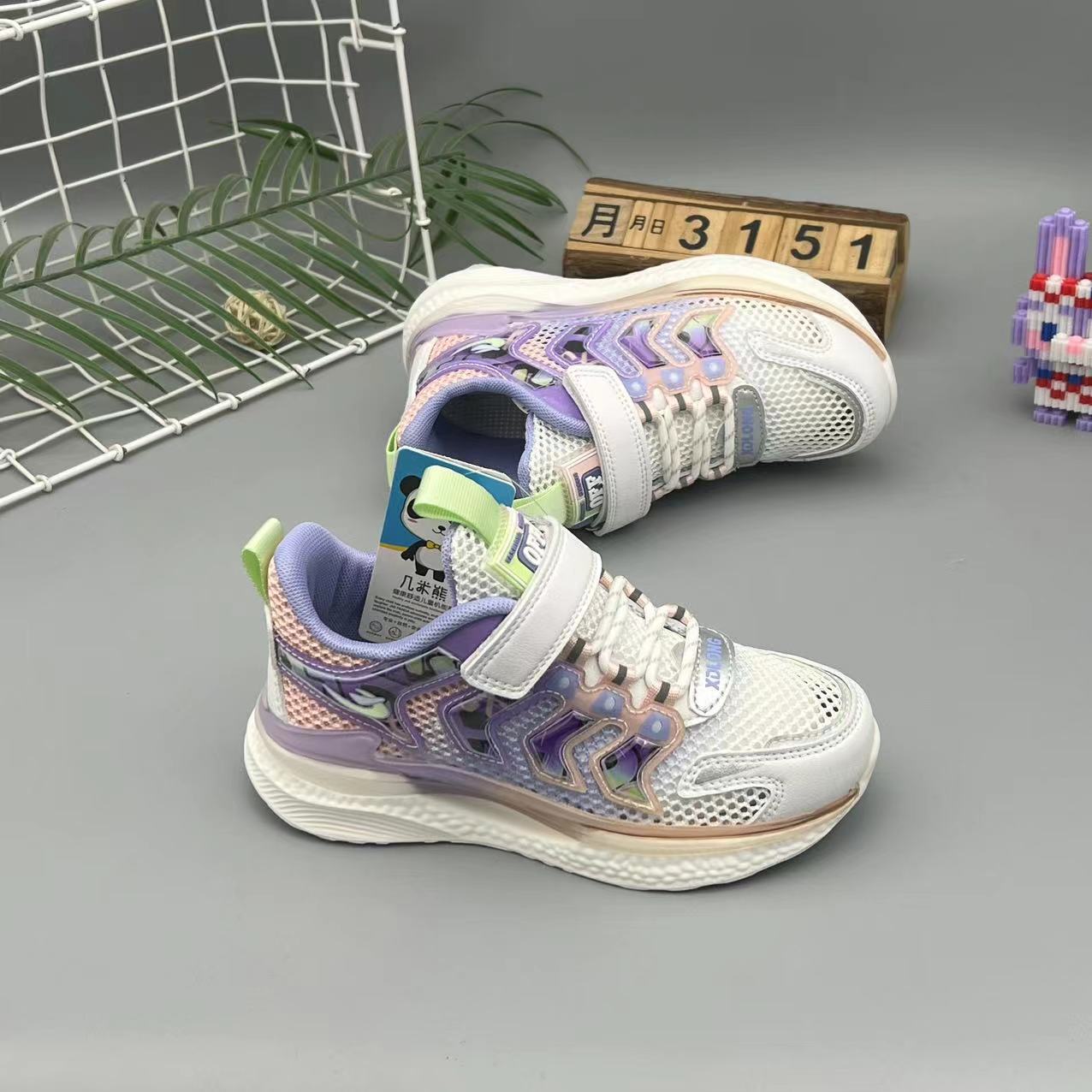 几米熊童鞋2024春秋新款女童韩版透网透气休闲跑步鞋子-阿里巴巴