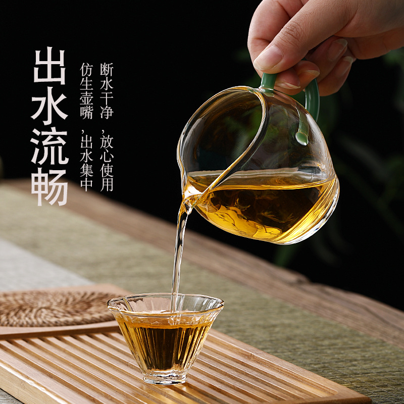 Heat-Resistant Exquisite Pitcher Kombucha Tea Utensils Tea Pot Green Tea Tea Glass Bottle Tea Cup Thickened Fair Mug