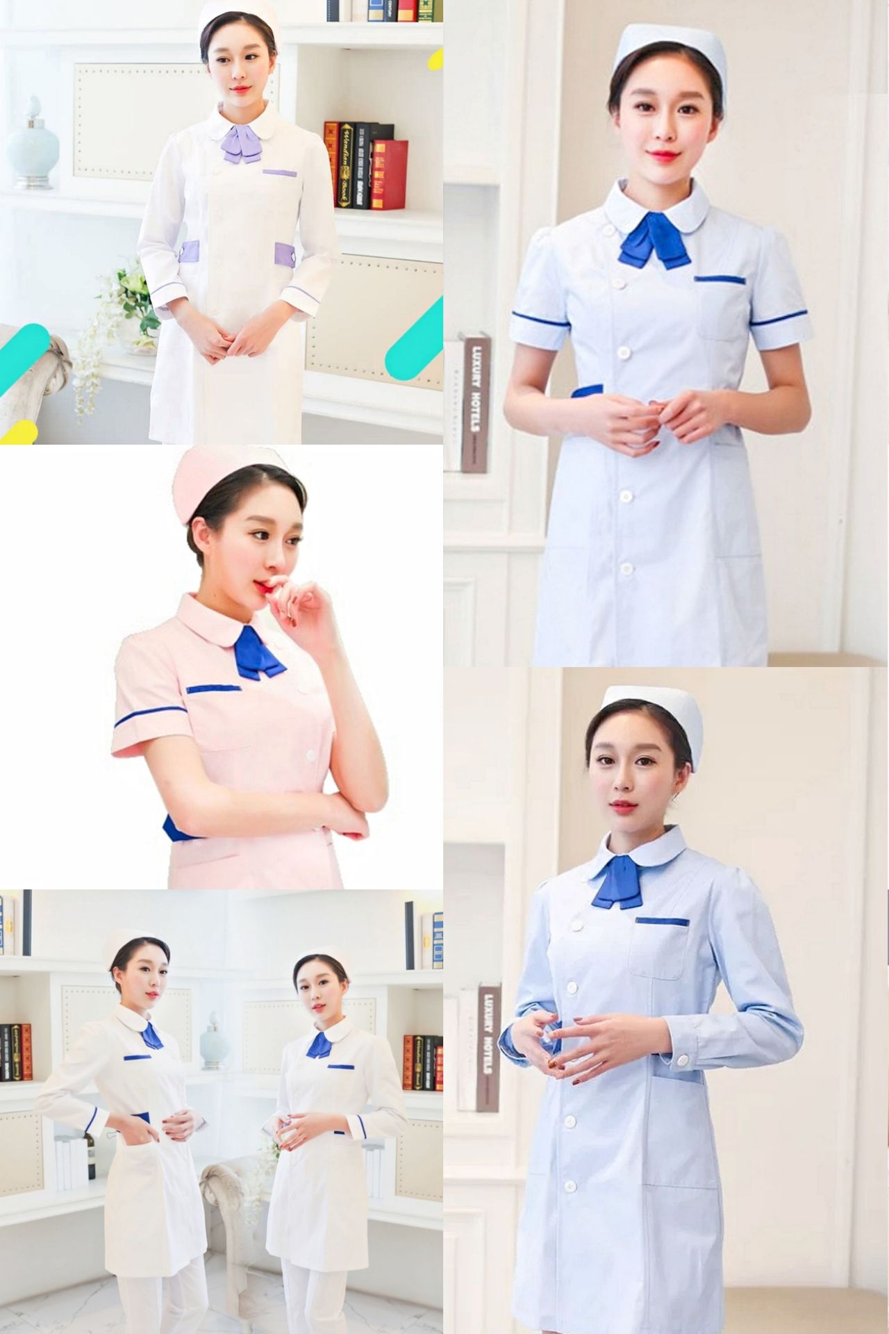 0成交0件相似长袖蓝色制服分体套装医院口腔宠物医院美容院护士工作服