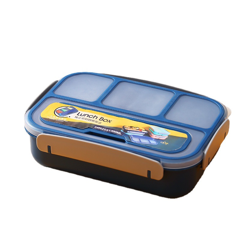 Amazon Four-Grid Plastic Lunch Box Student Office Worker Lunch Box Cross-Border Microwaveable Lunch Box Bentobox