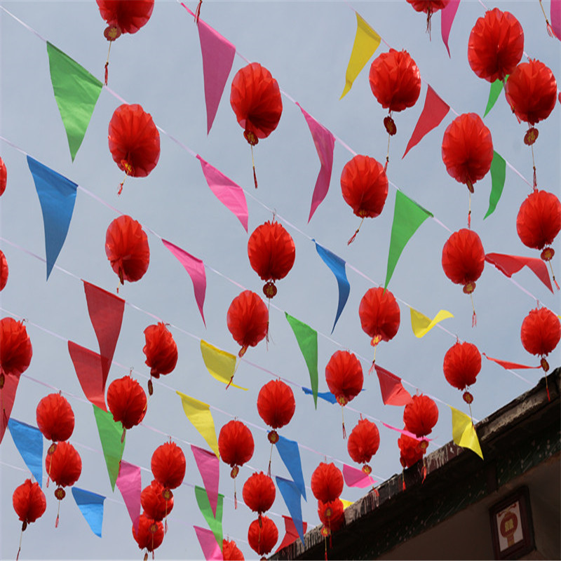 三角串旗婚礼小旗庆典旗帜开业三角彩旗串旗工地警戒幼儿园串旗