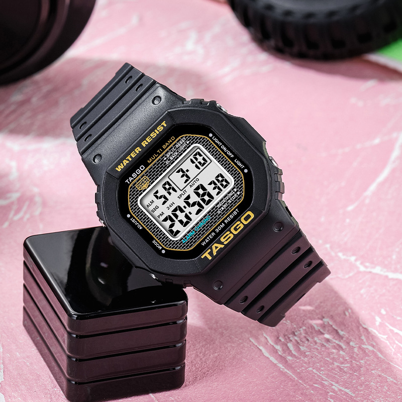 tasgo特斯高品牌t110手表女学生简约运动防水方形电子表厂家直销