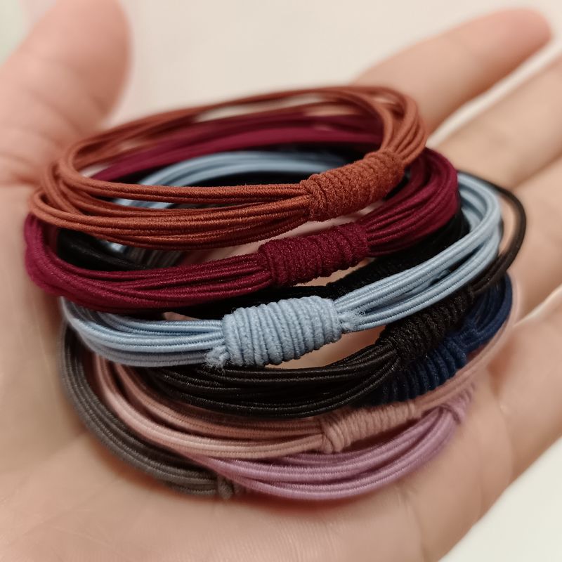 Korean Style Four-in-One Highly Elastic Rubber Band Hair Band Basic Knotted Hair Band Hairtie Hair Accessories Adults' Ponytail Hair Band