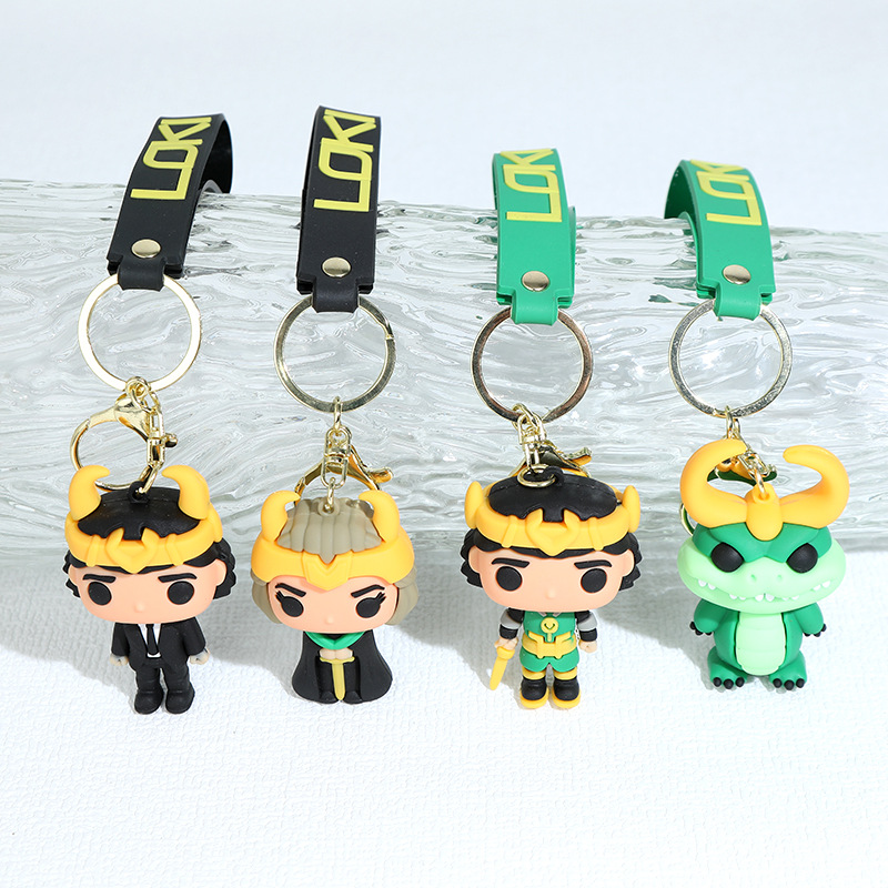 Cartoon Marvel Loki Silicone Doll Keychain Pendant Loki King Character Doll and Bag Car Small Ornaments