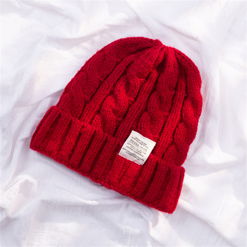 Hat Female New Versatile Men's Autumn and Winter Student Fashion Couple Keep Warm Pure Color Wool Beanie Hat Winter Knitted Hat