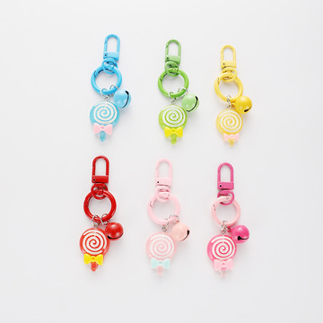 棒棒糖钥匙扣 创意礼品可爱铃铛汽车钥匙扣女包挂件钥匙链圈饰品