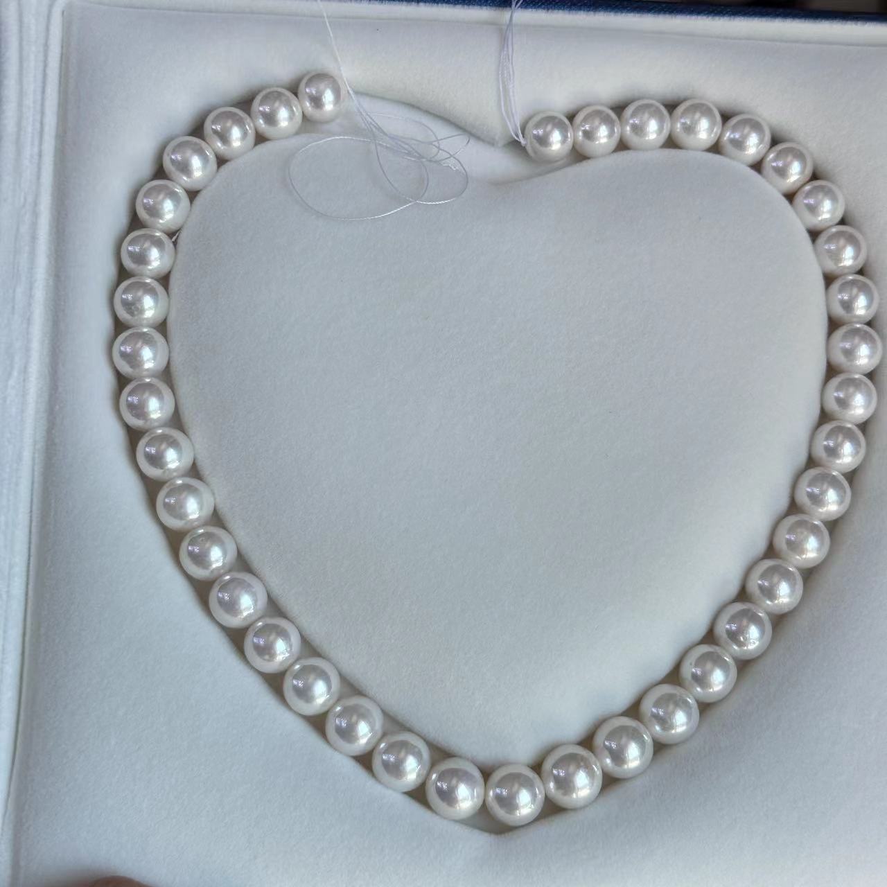 淡水珍珠11-12mm淡水强光半成品项链微瑕饰品diy散珠高光高亮