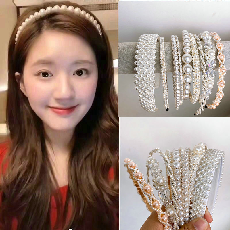 赵露思同款珍珠发箍编织简约成人新娘网红发卡小清新韩版打结发饰