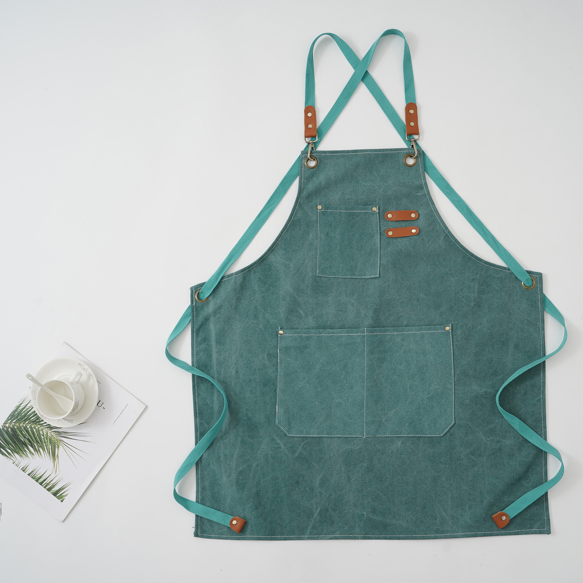 Thick Canvas Apron Kitchen Coffee Salon Work Wholesale Woodworking Gardening Denim Brace Cotton Apron