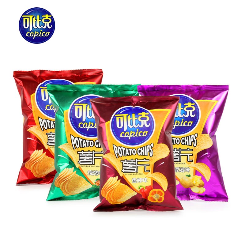 达利园可比克薯片55g*12包烧烤薯片灌装土豆片休闲膨化零食品薯片