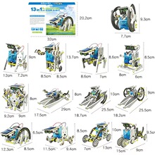 跨境DIY科教发明科学实验玩具组装太阳能13合1智能机器人启蒙玩具