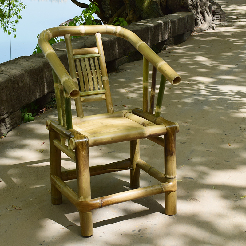 包邮新品中式手工竹椅子圈椅成人休闲靠背桌椅竹制家居工艺品