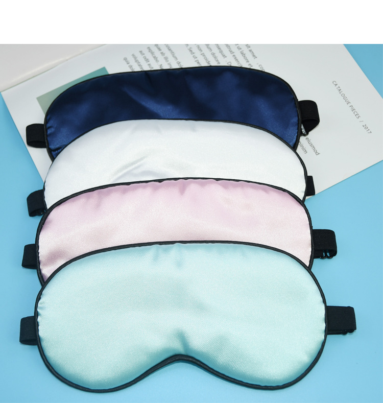 遮光眼罩 双面遮光午休护目睡眠罩耳带可调节眼罩 批发色丁布眼罩