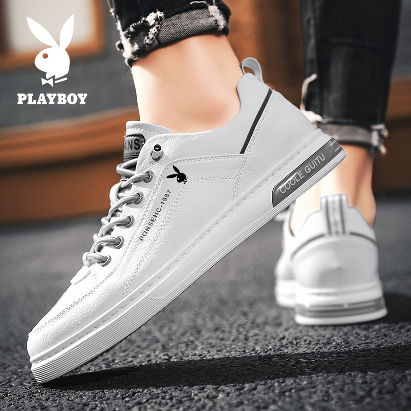 花花公子男鞋2024春秋季百塔运动板鞋男休闲防滑板鞋加绒小白潮鞋
