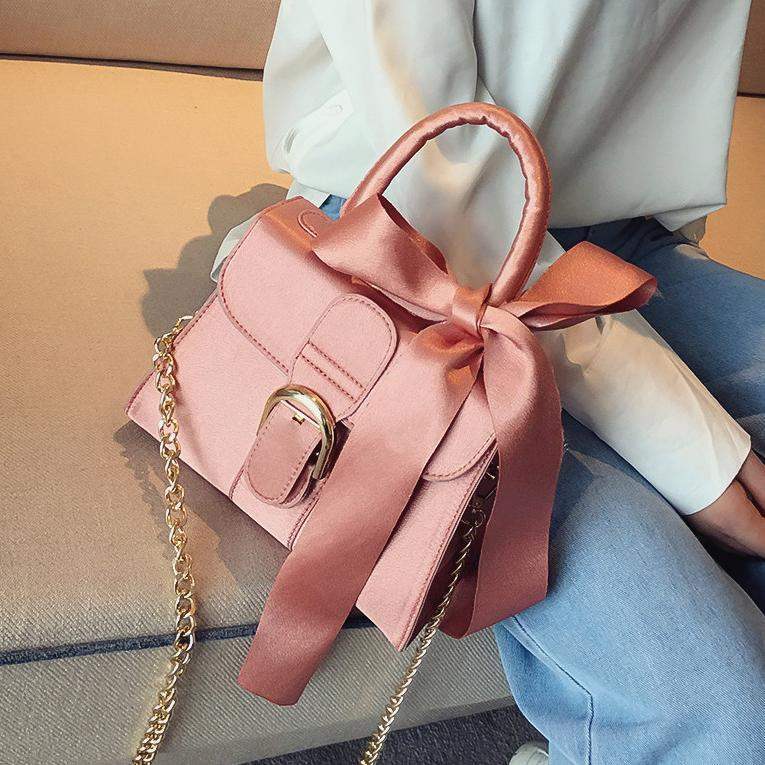 Women's Foreign Trade Bags Summer 2020 New Portable Crossbody Shoulder Belt Decoration with Silk Scarf One Piece Dropshipping