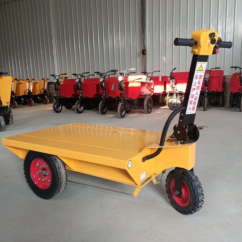 电动平板车 电动平板车搬运车拉瓷砖水泥沙子车 工地手推车爬坡车