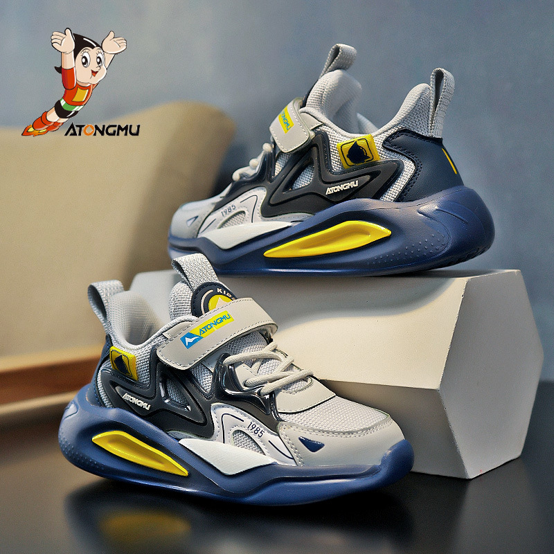 阿童木男童鞋2024春季新款而童网面透气运动鞋中大童百搭老爹鞋