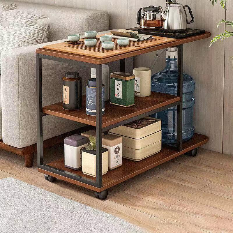 茶台侧边柜家用客厅沙发边移动小茶几茶叶收纳置物架北欧超窄柜子