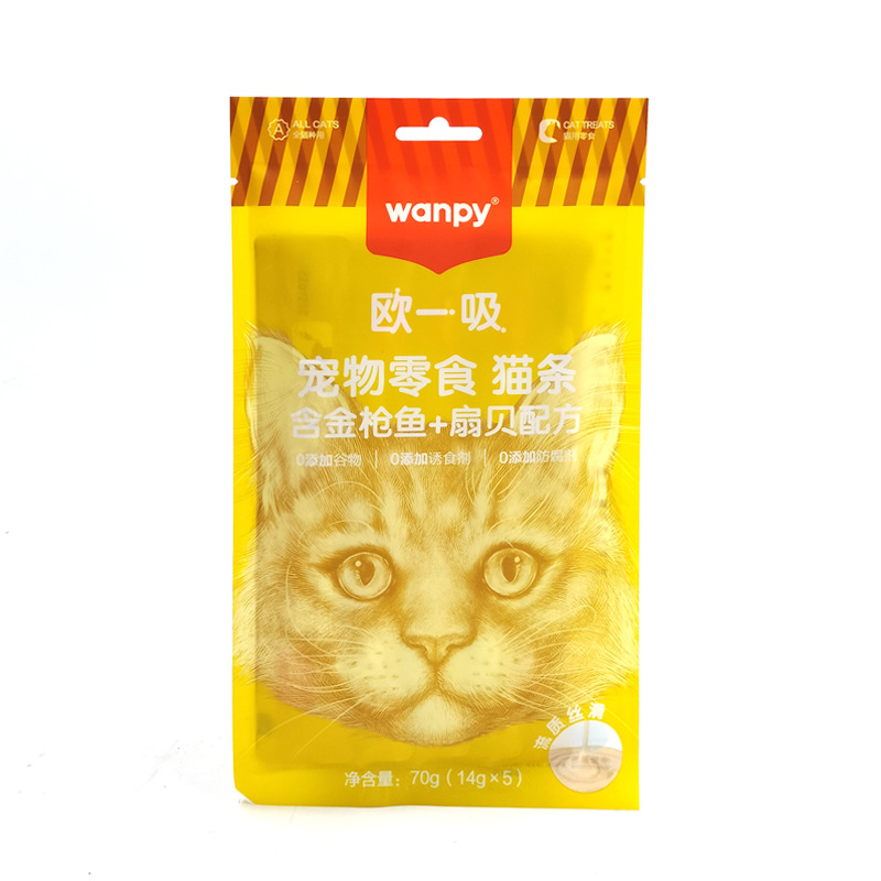 Wanpy Naughty Ou Yi Suction Cat Strip Cat Snack Fat Hair Chin Dog Mousse Cat Canned Pet Retort Pouch