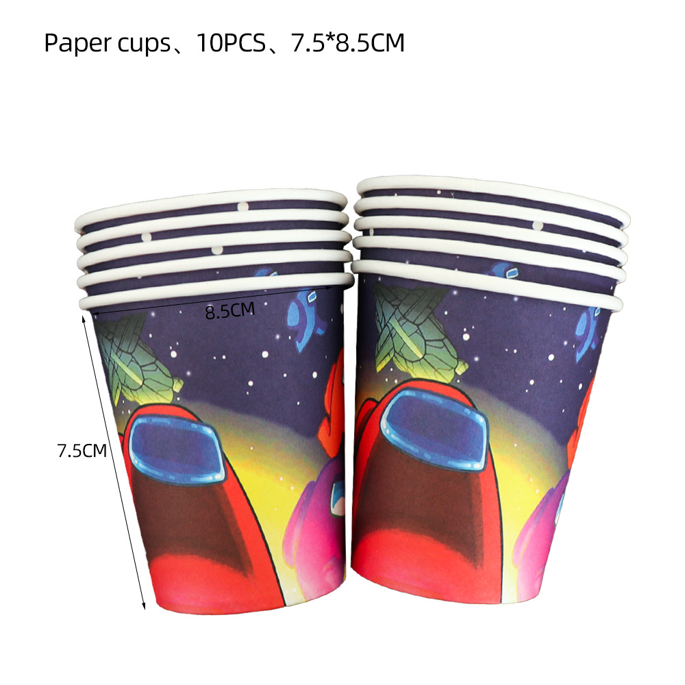 Spot Space Werewolf Kill Theme Birthday Party Paper Pallet Paper Cup Tissue Power Strip Background Fabric Tableware Supplies Set