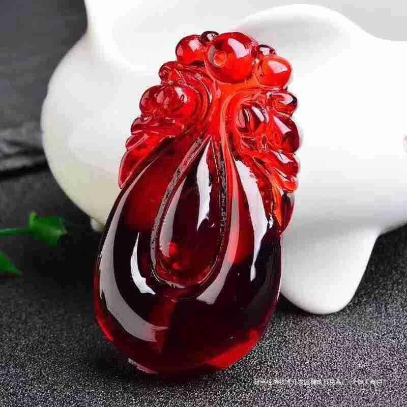 直播琥珀吊坠血珀多款细雕坠子葫芦弥勒佛钱袋挂件-阿里巴巴