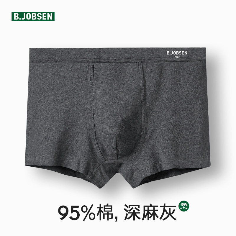 Men's Underwear Solid Color Boxers Cotton plus Size Mid Mid-Waist Men's Cotton Boxer Breathable Men's Section Underpants Wholesale