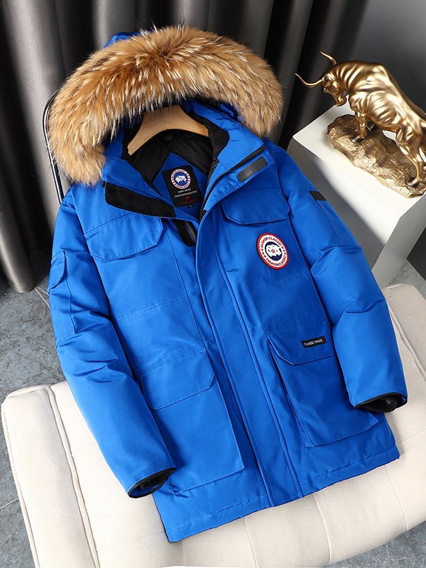 2023 Winter New 08 Big Goose down Jacket Mid-Length Same Earrings for Couple Hooded Work Clothes Big Fur Collar Coat