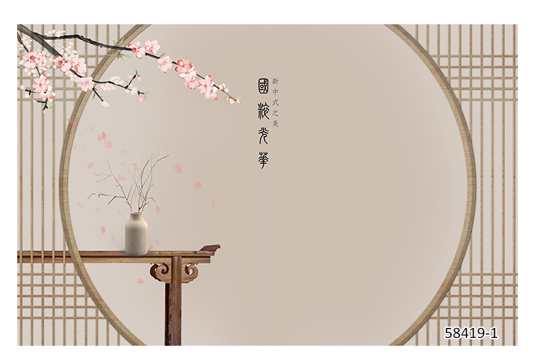 新中式古典仿屏风墙纸网红汉服换装馆古风剧本杀壁纸电视背景墙布